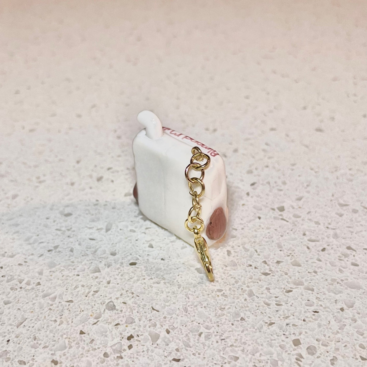 Almond Milk Box Polymer Clay Charm