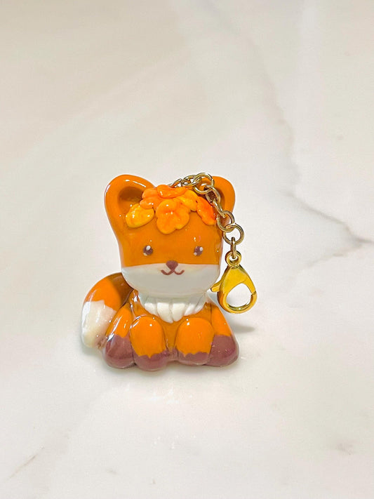 Polymer Clay Fall Fox Charm