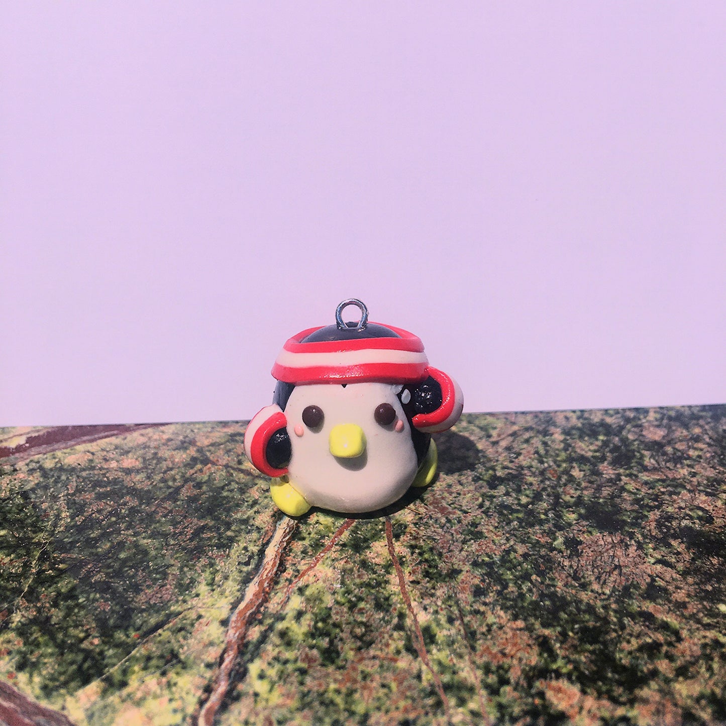 Running Penguin Polymer Clay Charm