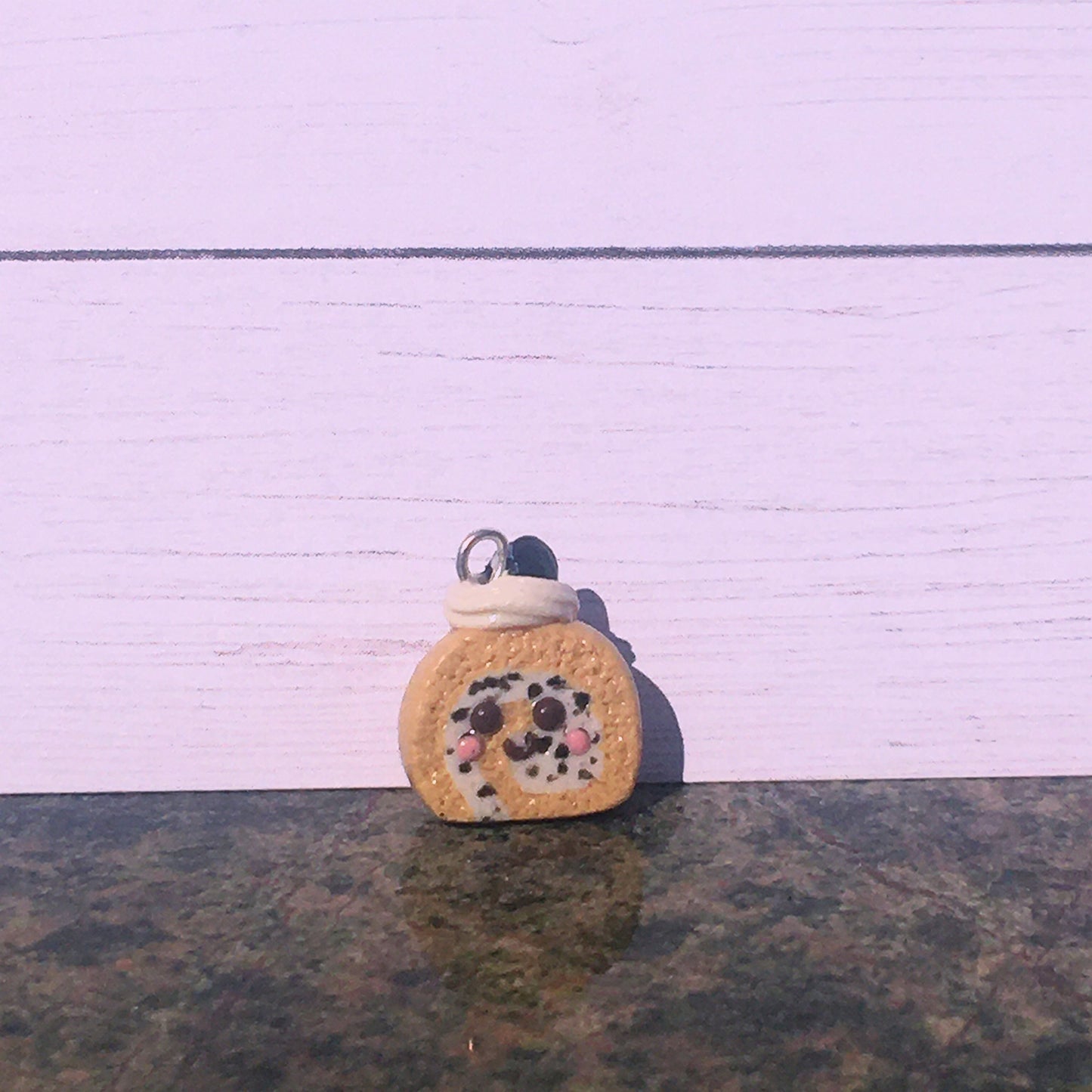 Cookies & Cream Cake Roll Polymer Clay Charm