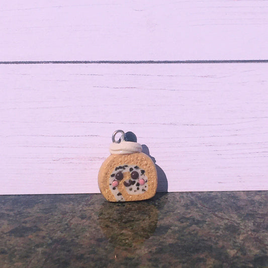 Cookies & Cream Cake Roll Polymer Clay Charm