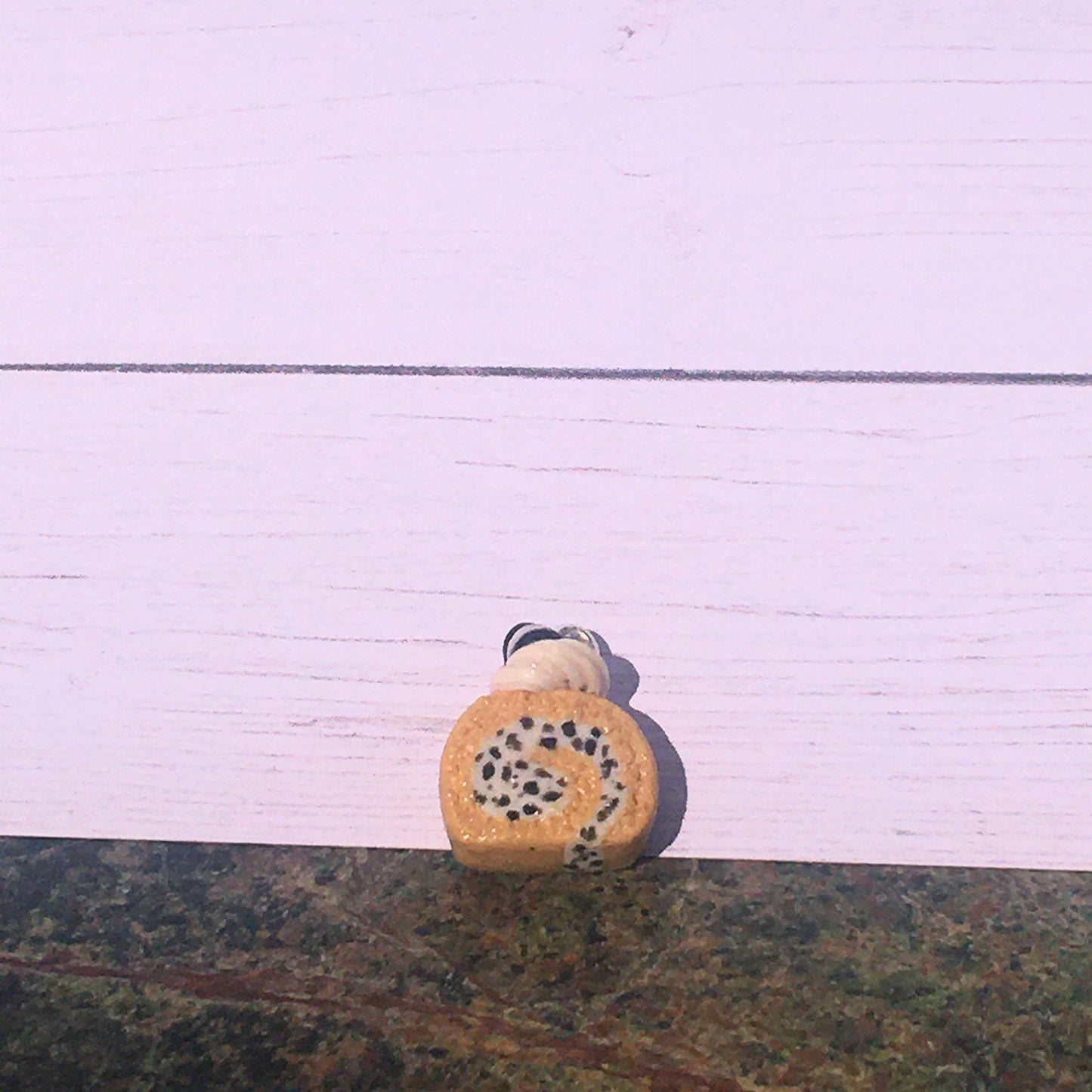 Cookies & Cream Cake Roll Polymer Clay Charm