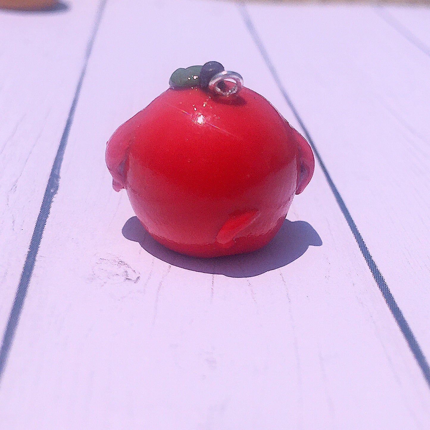 Dog Face Apple Polymer Clay Charm