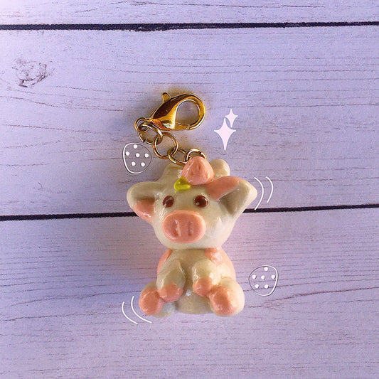 Strawberry Cow Polymer Clay Charm
