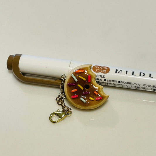 Chocolate Frosted Donut Polymer Clay Charm