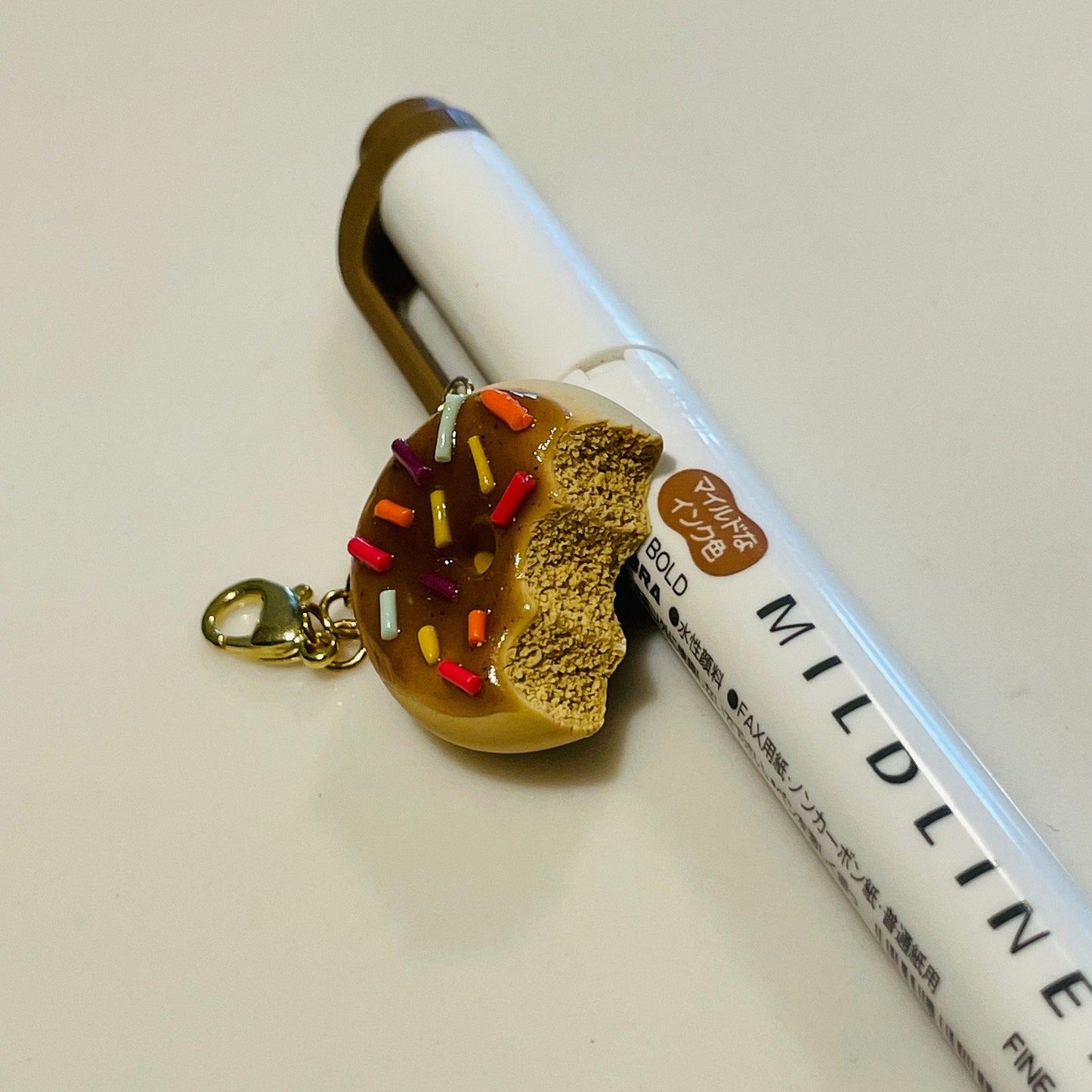 Chocolate Frosted Donut Polymer Clay Charm