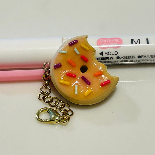 Strawberry Frosting Donut Polymer Clay Charm
