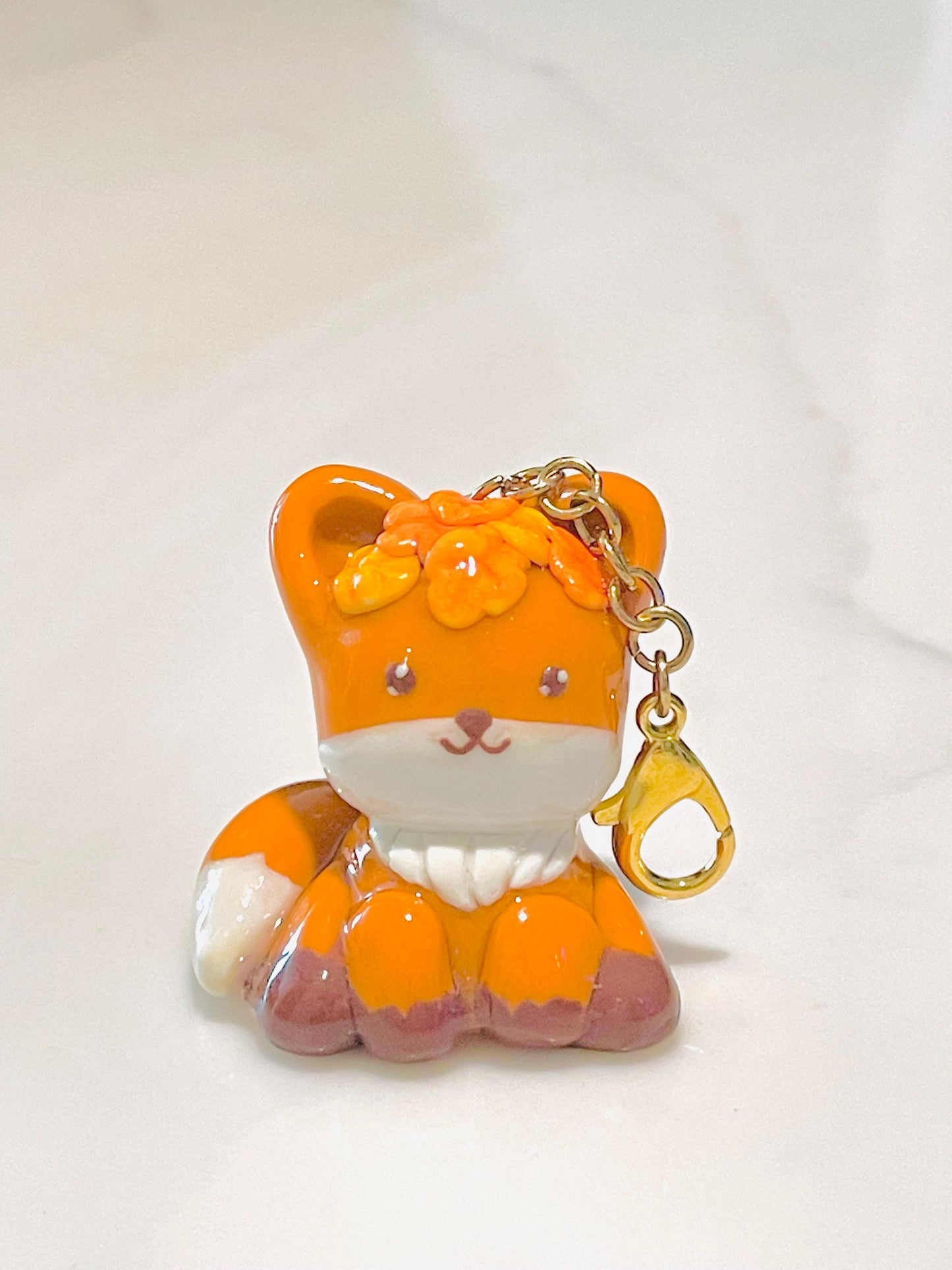 Polymer Clay Fall Fox Charm