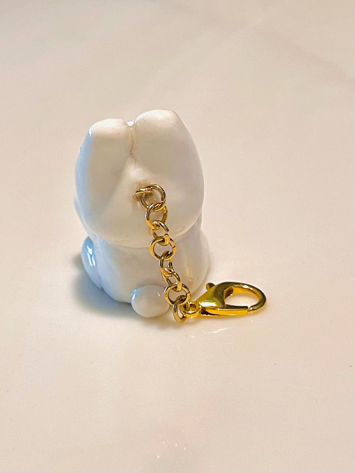 Polymer Clay Bunny With a Pumpkin Charm