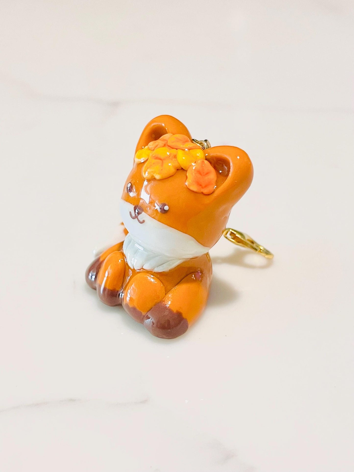 Polymer Clay Fall Fox Charm